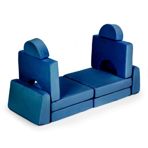 Sofa składana modułowa dla dzieci duża 2-osobowa DIY 10 miękkich poduch - niebieska ECOTOYS ECOTOYS