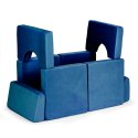 Sofa składana modułowa dla dzieci duża 2-osobowa DIY 10 miękkich poduch - niebieska ECOTOYS ECOTOYS