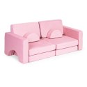 Sofa składana modułowa dla dzieci duża 2-osobowa DIY 10 miękkich poduch - różowa ECOTOYS ECOTOYS