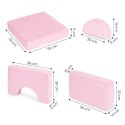 Sofa składana modułowa dla dzieci duża 2-osobowa DIY 10 miękkich poduch - różowa ECOTOYS ECOTOYS