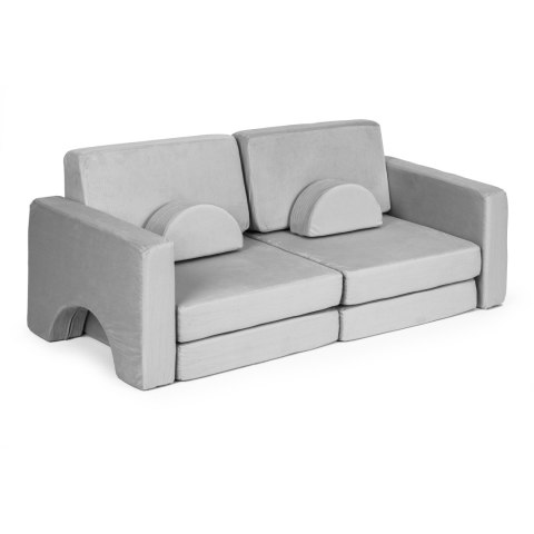 Sofa składana modułowa dla dzieci duża 2-osobowa DIY 10 miękkich poduch - szara ECOTOYS ECOTOYS