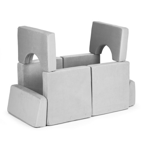 Sofa składana modułowa dla dzieci duża 2-osobowa DIY 10 miękkich poduch - szara ECOTOYS ECOTOYS