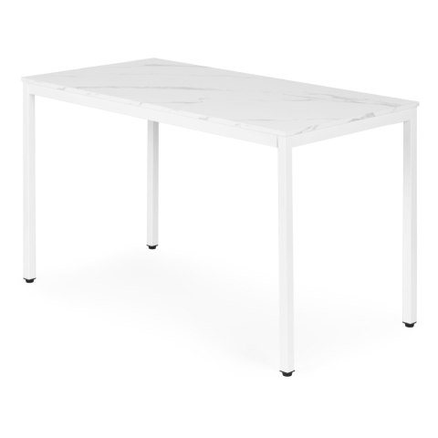 Stół do kuchni jadalni dla 4-5 osób biurko komputerowe 120x60 cm biały marmur ModernHome ModernHome