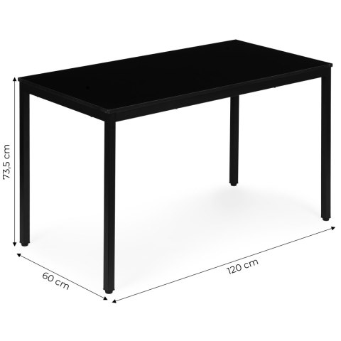 Stół do kuchni jadalni dla 4-5 osób biurko komputerowe 120x60 cm czarny ModernHome ModernHome