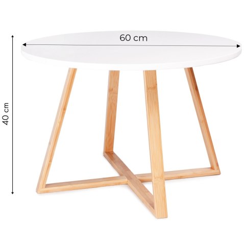 Stolik kawowy nowoczesny skandynawski 60 cm bambus ModernHome ModernHome