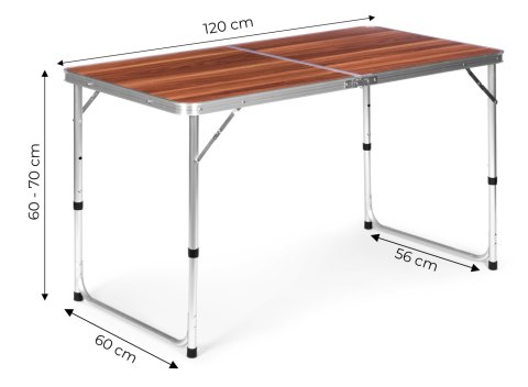 Stolik turystyczny stół składany kemping brązowy blat 120x60 cm MultiGarden MultiGarden