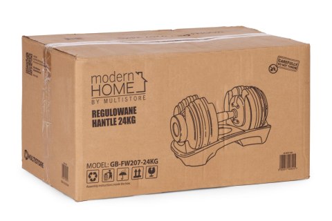 Hantel regulowany żeliwny z podstawką obciążenie 2,5-24 kg MOVEPRO MOVEPRO