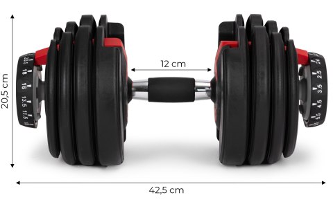 Hantel regulowany żeliwny z podstawką obciążenie 2,5-24 kg MOVEPRO MOVEPRO
