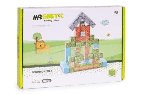 Klocki magnetyczne konstrukcyjne dla dzieci zestaw 88 elementów MULTISTORE