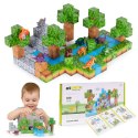 Klocki magnetyczne konstrukcyjne zestaw dla dzieci 142 elementy sześciany dinozaury MULTISTORE