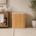 Kosz na pranie bambusowy pojemnik 150 litrów 3 komory pokrywa ModernHome ModernHome
