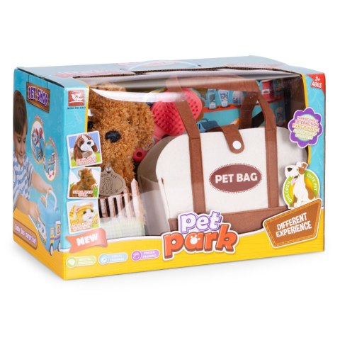 Pluszowy piesek w torebce pudel brązowy maskotka dla dziecka + szczotka do pielęgnacji MULTISTORE