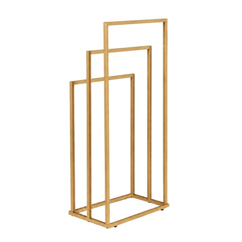 Stojak na ręczniki wieszak wolnostojący metalowy 3 ramiona złoty ModernHome ModernHome