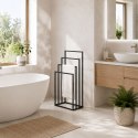 Stojak na ręczniki wieszak wolnostojący metalowy 4 ramiona czarny ModernHome ModernHome