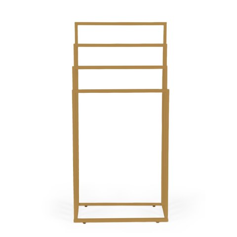 Stojak na ręczniki wieszak wolnostojący metalowy 4 ramiona złoty ModernHome ModernHome