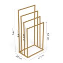 Stojak na ręczniki wieszak wolnostojący metalowy 4 ramiona złoty ModernHome ModernHome