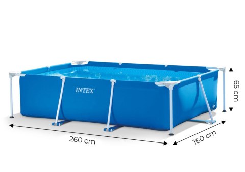 Basen ogrodowy stelażowy duży prostokątny 2,6x1,6m INTEX Basen ogrodowy stelażowy duży prostokątny 2,6x1,6m INTEX