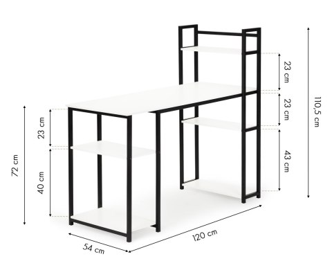 Biurko komputerowe biurowe stół + regał półki loft ModernHome ModernHome Biurko komputerowe biurowe stół + regał półki loft ModernHome ModernHome