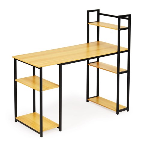 Biurko komputerowe biurowe stół + regał półki loft jasny dąb ModernHome ModernHome Biurko komputerowe biurowe stół + regał półki loft jasny dąb ModernHome ModernHome