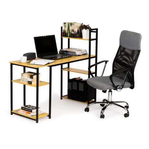 Biurko komputerowe biurowe stół + regał półki loft jasny dąb ModernHome ModernHome Biurko komputerowe biurowe stół + regał półki loft jasny dąb ModernHome ModernHome