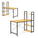 Biurko komputerowe biurowe stół + regał półki loft jasny dąb ModernHome ModernHome