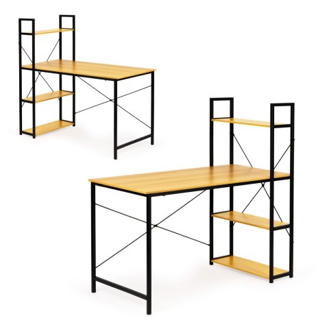 Biurko komputerowe biurowe stół + regał półki loft jasny dąb ModernHome ModernHome Biurko komputerowe biurowe stół + regał półki loft jasny dąb ModernHome ModernHome