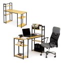 Biurko komputerowe biurowe stół + regał półki loft jasny dąb ModernHome ModernHome