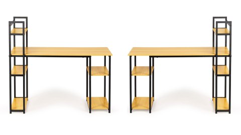 Biurko komputerowe biurowe stół + regał półki loft jasny dąb ModernHome ModernHome Biurko komputerowe biurowe stół + regał półki loft jasny dąb ModernHome ModernHome