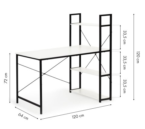 Biurko komputerowe biurowe stół + regał półki loft ModernHome ModernHome Biurko komputerowe biurowe stół + regał półki loft ModernHome ModernHome