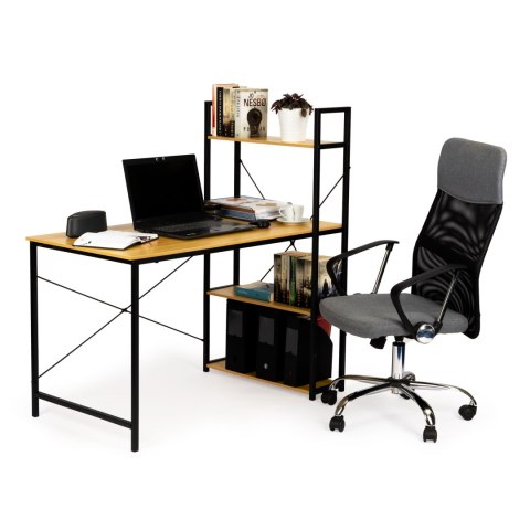 Biurko komputerowe drewniane regał z półkami loft ModernHome Biurko komputerowe drewniane regał z półkami loft ModernHome