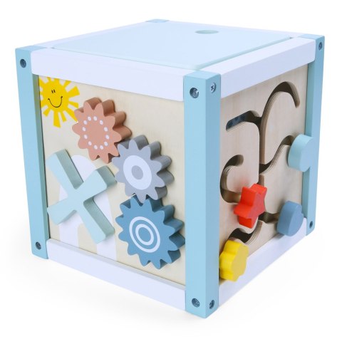 Drewniana kostka edukacyjna sorter +klocki ECOTOYS ECOTOYS Drewniana kostka edukacyjna sorter +klocki ECOTOYS ECOTOYS