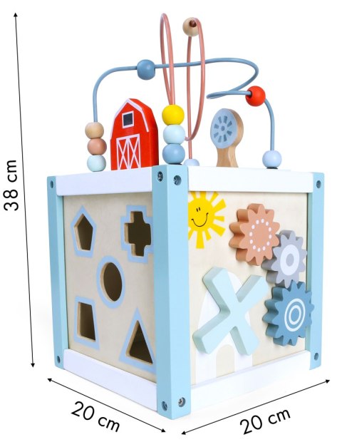 Drewniana kostka edukacyjna sorter +klocki ECOTOYS ECOTOYS Drewniana kostka edukacyjna sorter +klocki ECOTOYS ECOTOYS