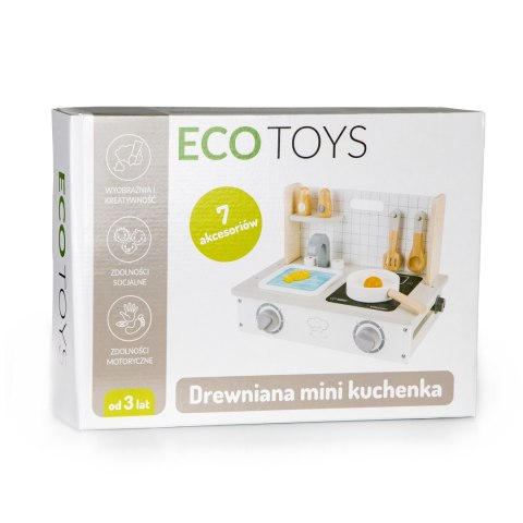 Drewniana kuchenka z akcesoriami mini kuchnia ECOTOYS ECOTOYS Drewniana kuchenka z akcesoriami mini kuchnia ECOTOYS ECOTOYS