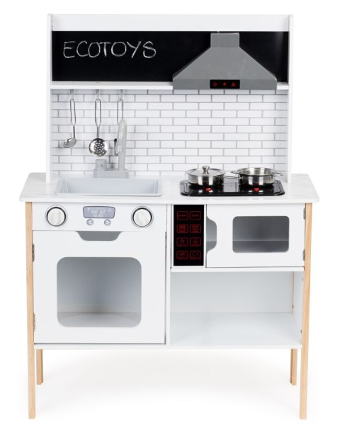 Drewniana kuchnia dla dzieci + dźwięki światełka ECOTOYS ECOTOYS Drewniana kuchnia dla dzieci + dźwięki światełka ECOTOYS ECOTOYS