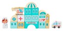 Drewniane klocki edukacyjne miasto mata 121 sztuk ECOTOYS ECOTOYS