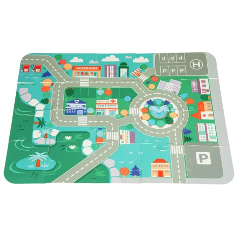 Drewniane klocki edukacyjne miasto mata 121 sztuk ECOTOYS ECOTOYS Drewniane klocki edukacyjne miasto mata 121 sztuk ECOTOYS ECOTOYS