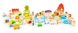 Drewniane klocki edukayjne miasto zoo 120 el. ECOTOYS ECOTOYS