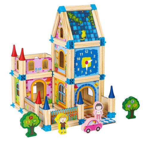 Drewniane klocki konstrukcyjne budowanie domek 6w1 ECOTOYS ECOTOYS Drewniane klocki konstrukcyjne budowanie domek 6w1 ECOTOYS ECOTOYS