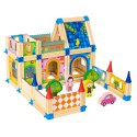 Drewniane klocki konstrukcyjne budowanie domek 6w1 ECOTOYS ECOTOYS