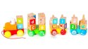 Drewniany pociąg duże klocki edukacyjne alfabet ECOTOYS ECOTOYS