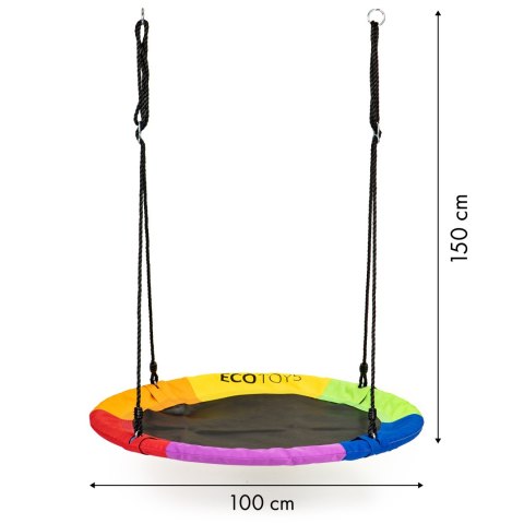 Huśtawka ogrodowa bocianie gniazdo 100cm ECOTOYS wielokolorowa ECOTOYS Huśtawka ogrodowa bocianie gniazdo 100cm ECOTOYS wielokolorowa ECOTOYS