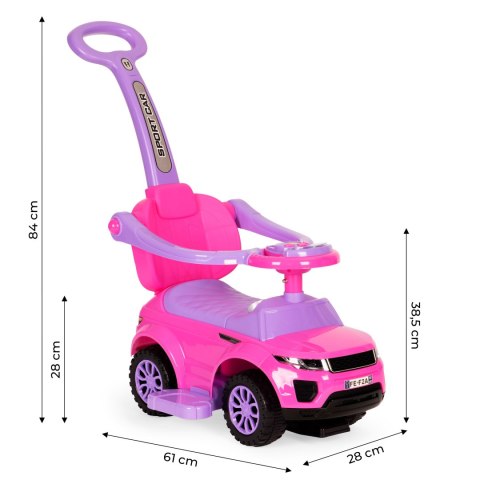 Jeździk chodzik pchacz 3w1 autko super car różowy MULTISTORE Jeździk chodzik pchacz 3w1 autko super car różowy MULTISTORE