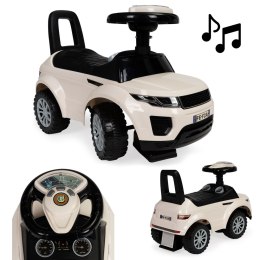 Jeździk dla dzieci autko odpychacz auto dźwięki biały MULTISTORE
