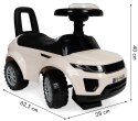 Jeździk dla dzieci autko odpychacz auto dźwięki biały MULTISTORE