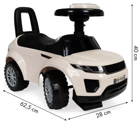 Jeździk dla dzieci autko odpychacz auto dźwięki biały MULTISTORE Jeździk dla dzieci autko odpychacz auto dźwięki biały MULTISTORE