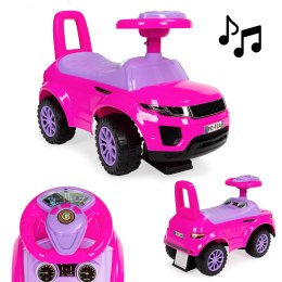 Jeździk dla dzieci autko odpychacz auto dźwięki różowy MULTISTORE