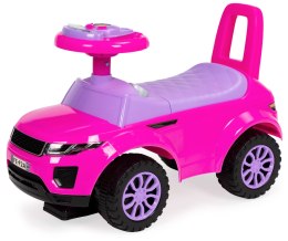 Jeździk dla dzieci autko odpychacz auto dźwięki różowy MULTISTORE
