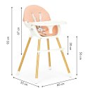 Krzesełko fotelik do karmienia 2w1 różowe ECOTOYS ECOTOYS