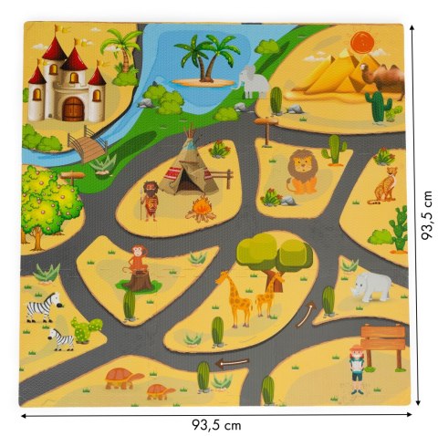 Mata piankowa dla dzieci puzzle safari 9el 93x93cm ECOTOYS ECOTOYS Mata piankowa dla dzieci puzzle safari 9el 93x93cm ECOTOYS ECOTOYS