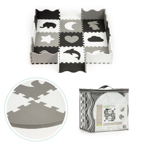 Mata piankowa z płotkiem puzzle suchy basen 25el ECOTOYS ECOTOYS Mata piankowa z płotkiem puzzle suchy basen 25el ECOTOYS ECOTOYS